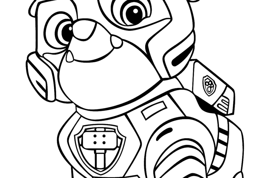 Paw Patrol Rubble Coloring Page Paw Patrol Coloring Pages Paw Patrol
