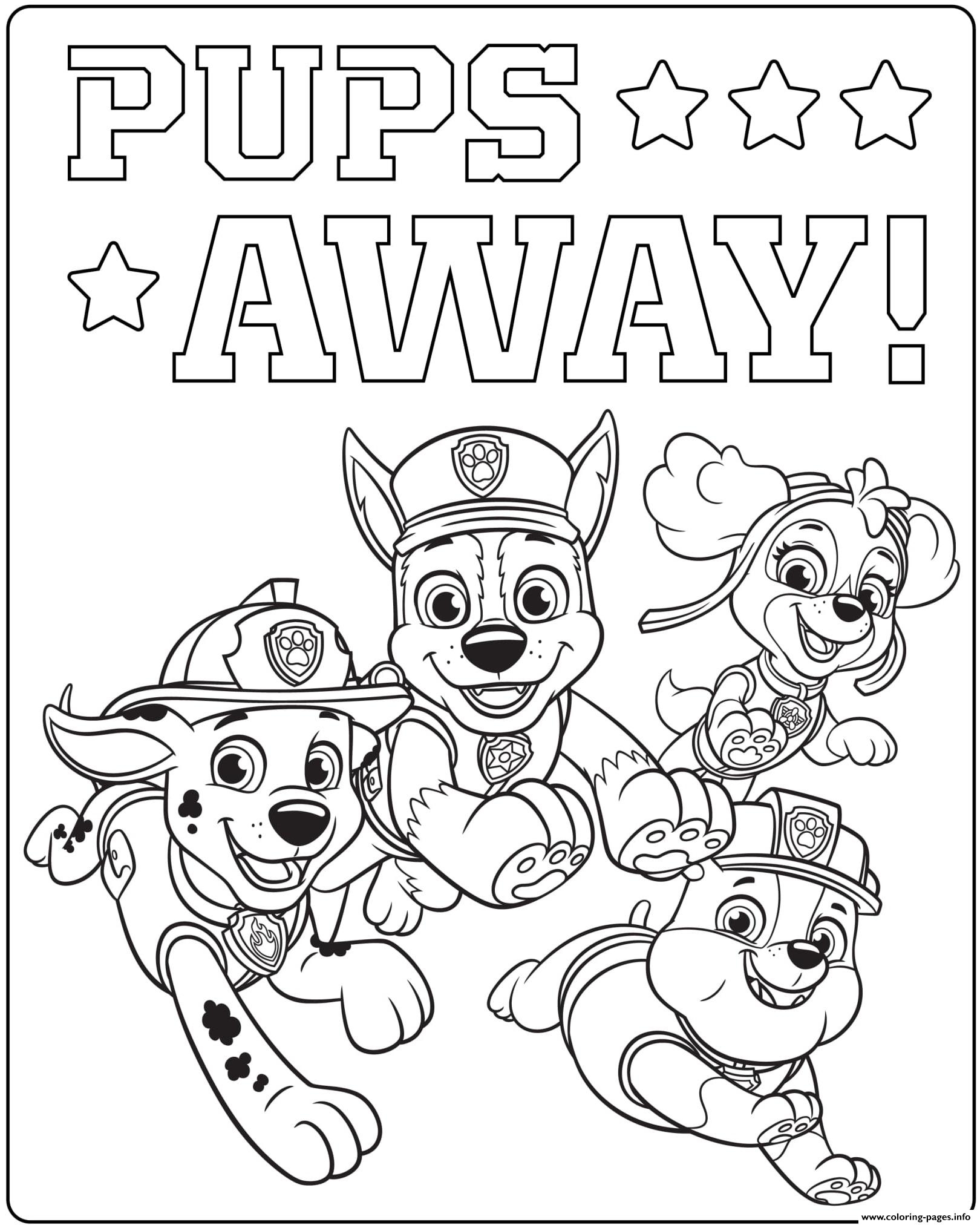 free coloring Paw Patrol pages free coloring Paw Patrol pages
