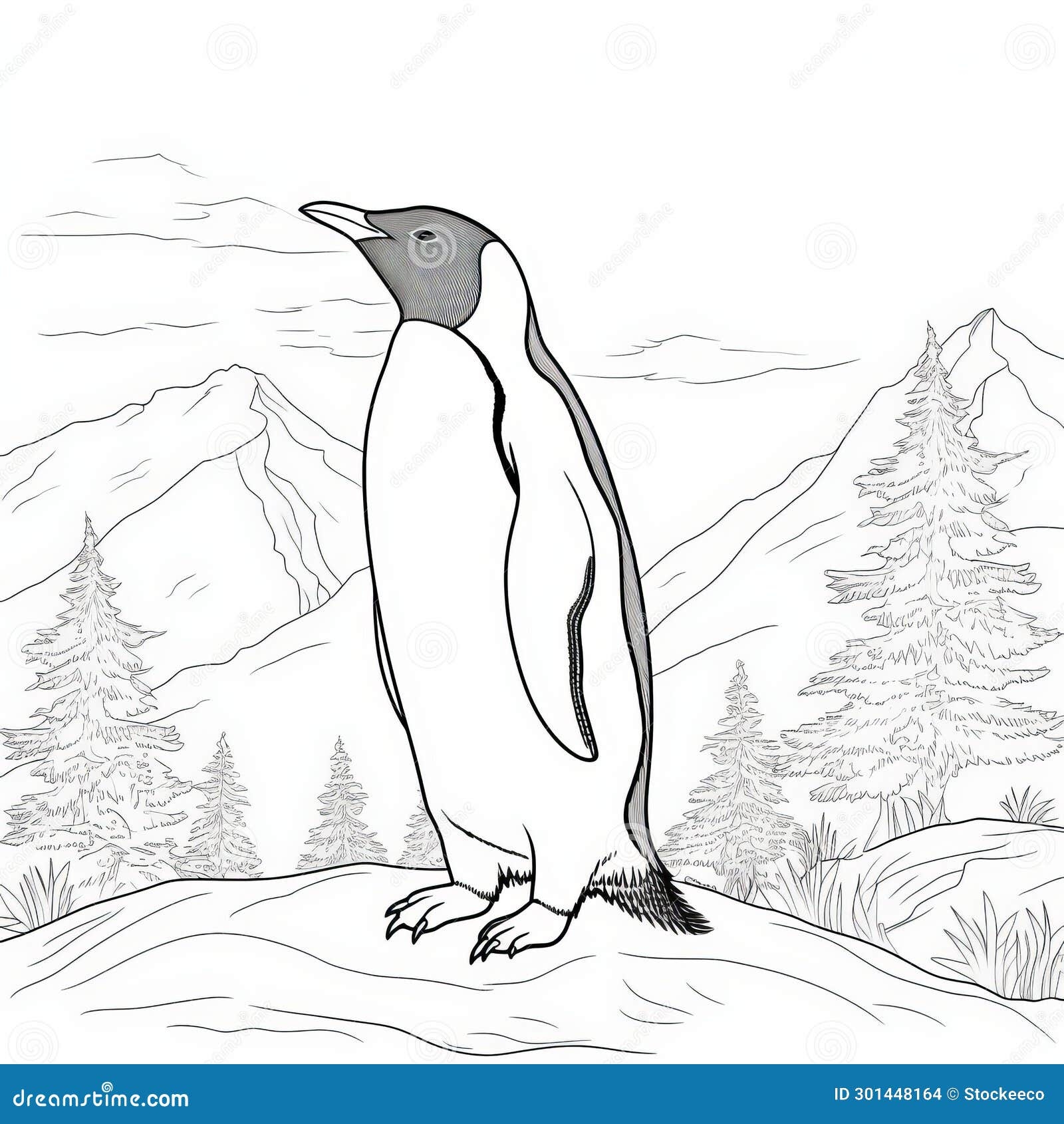 Penguin Coloring Page Antarctica Animals In Various Artistic Styles 