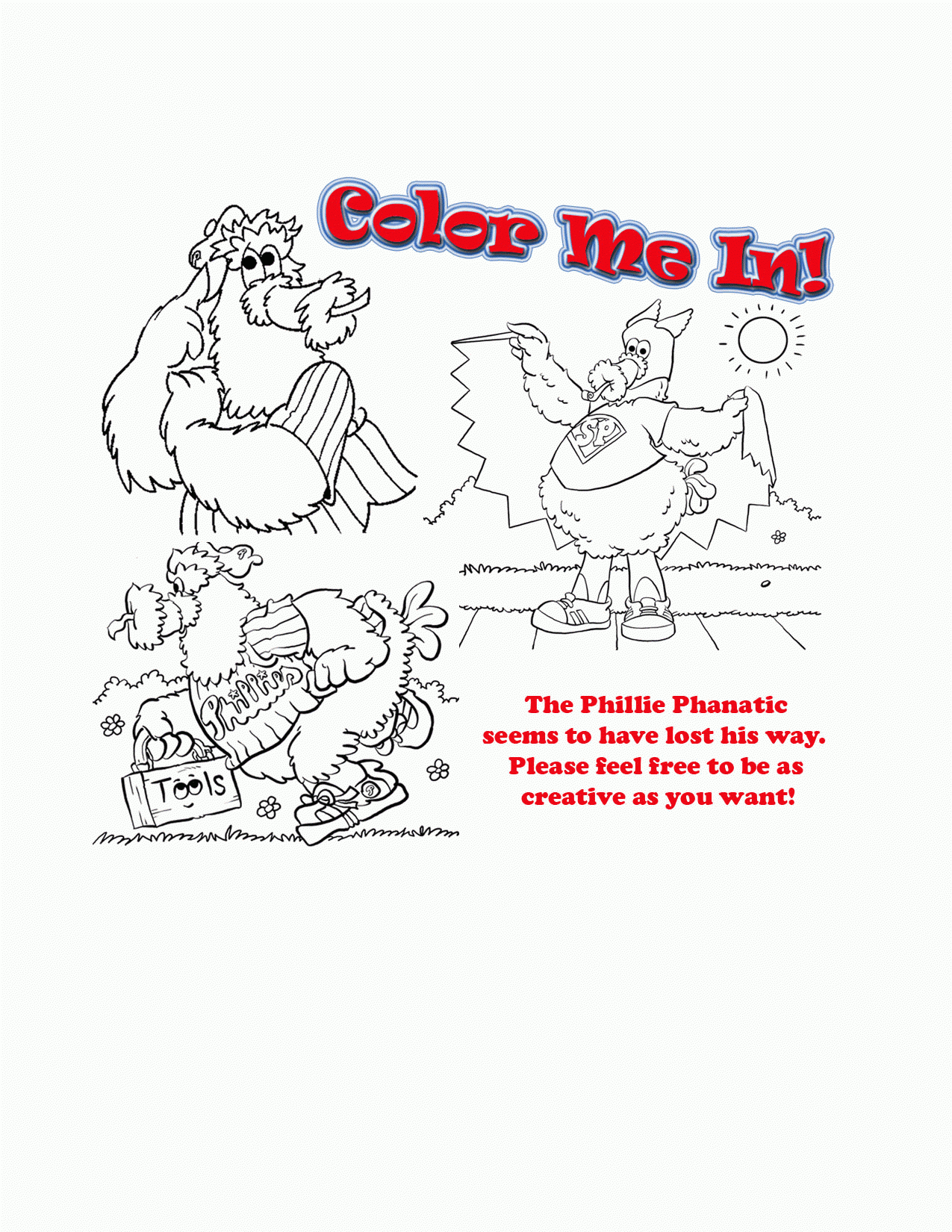 Phillies Phanatic Coloring Page Coloring Home Phillies Phanatic Coloring Page Coloring Home