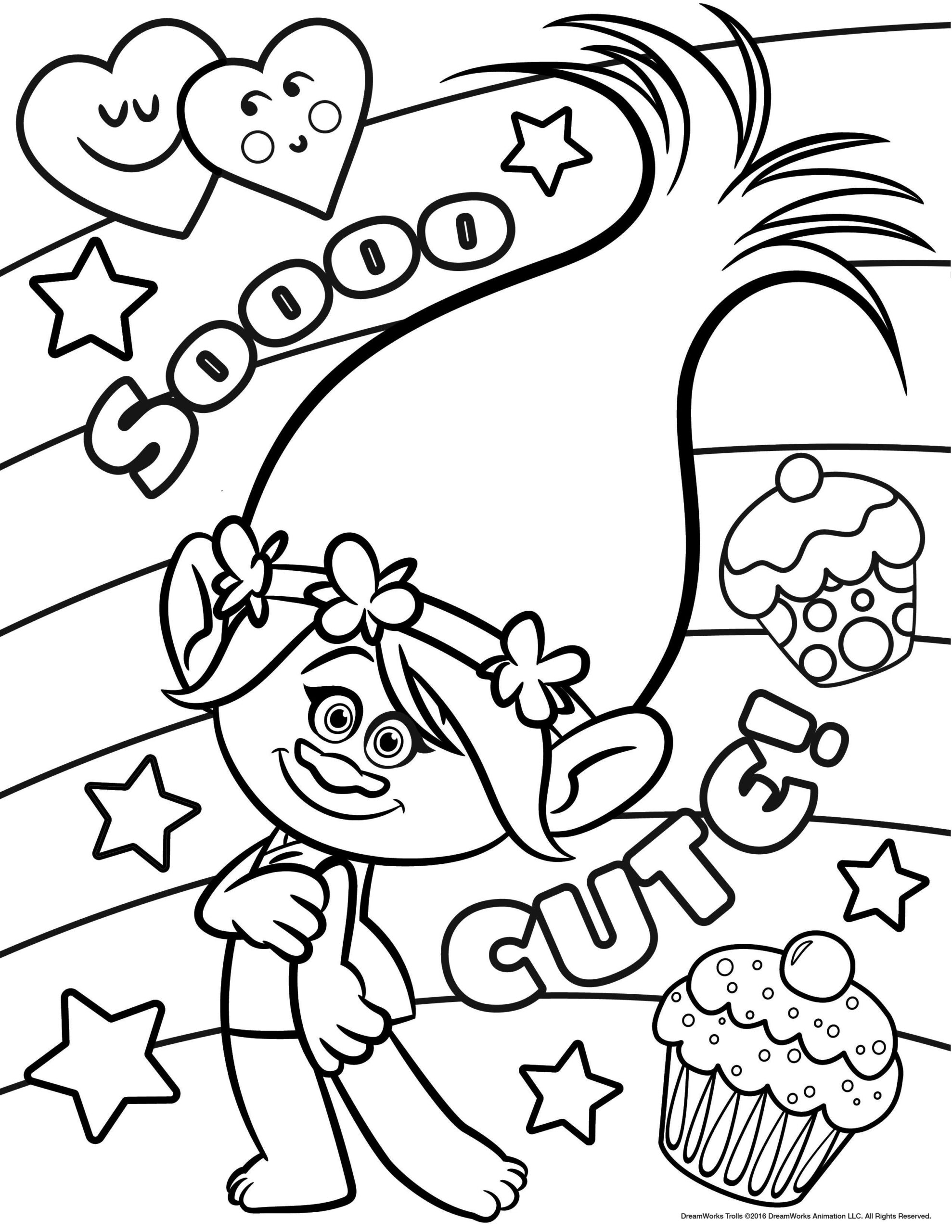 Poppy So Cute Trolls Coloring Pages For Kids Poppy So Cute Trolls Coloring Pages For Kids