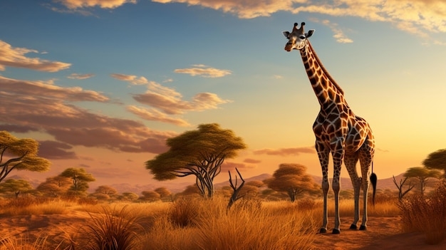 Premium AI Image African Savannah Animal Background Premium AI Image African Savannah Animal Background