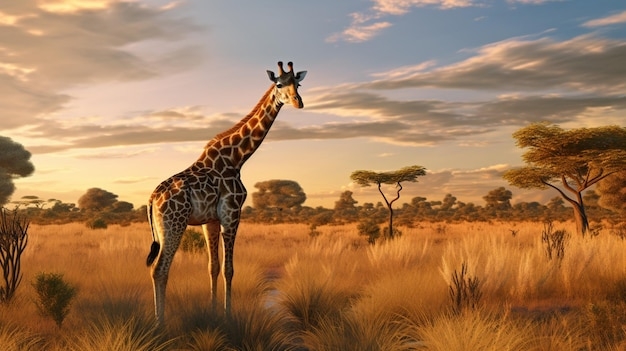 Premium AI Image African Savannah Animal Background Premium AI Image African Savannah Animal Background