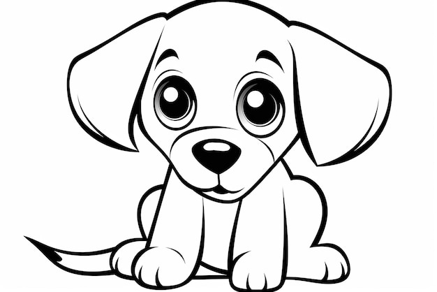 Premium Photo Puppy Sketch Kids Coloring Book