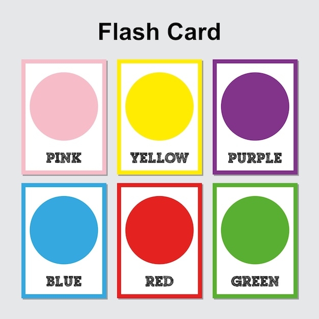 Premium Vector Colors Flashcards For Children Premium Vector Colors Flashcards For Children
