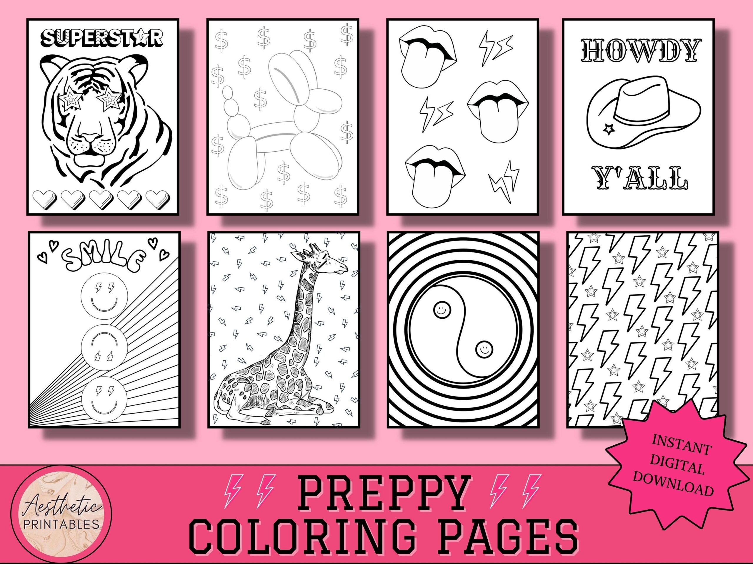 aesthetic coloring sheets