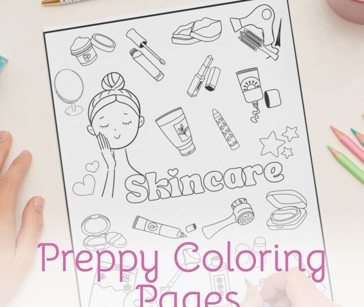Preppy Coloring Pages Preppy Coloring Book Printable Easy Aesthetic