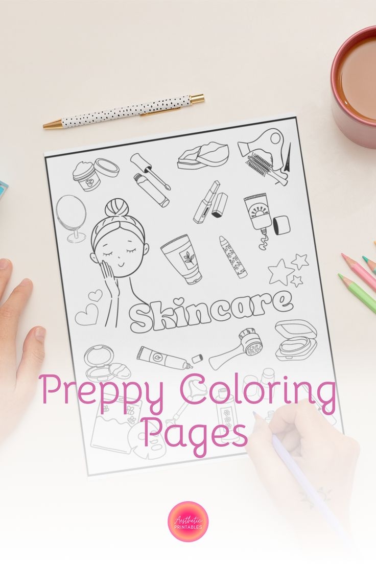 Preppy Coloring Pages Preppy Coloring Book Printable Easy Aesthetic Preppy Coloring Pages Preppy Coloring Book Printable Easy Aesthetic