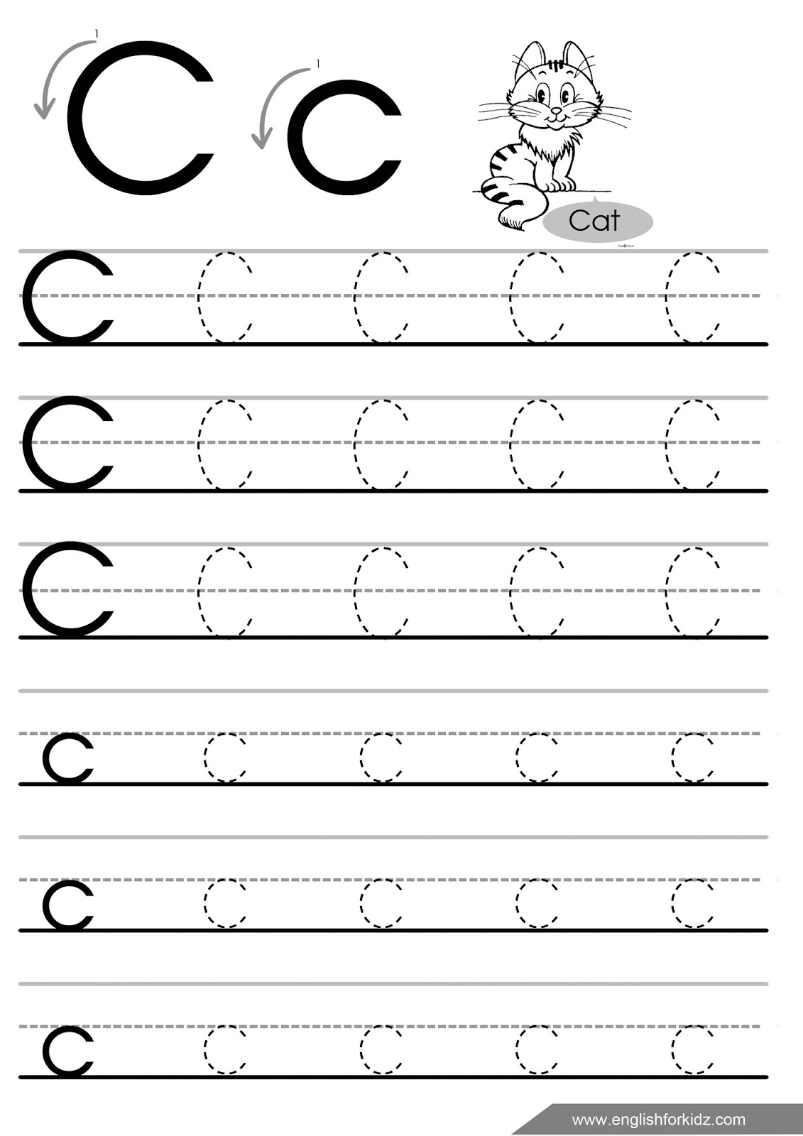 Preschool Worksheet Letter Tracing