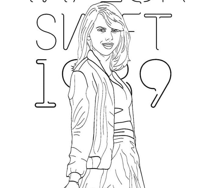 Pretty Taylor Swift Printable Coloring Page Free Download And Print