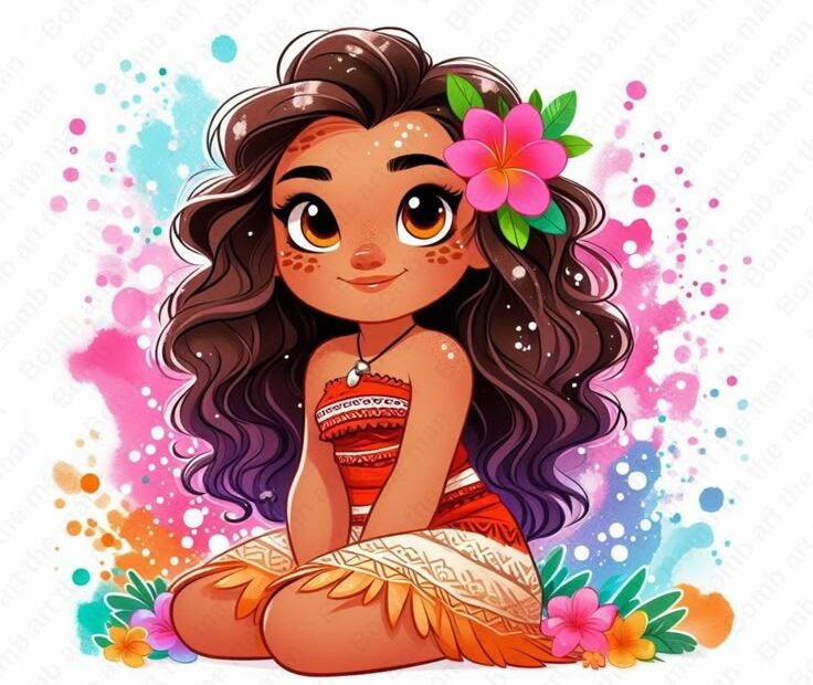 Princess Moana Clipart Moana Png Cute Moana Design Color Splash