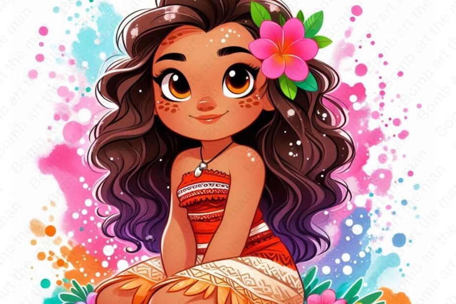 Princess Moana Clipart Moana Png Cute Moana Design Color Splash