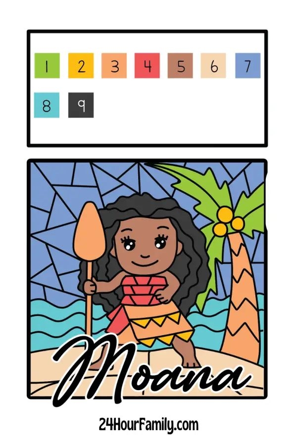 Moana Color by Number Squnares Moana Color by Number Squnares
