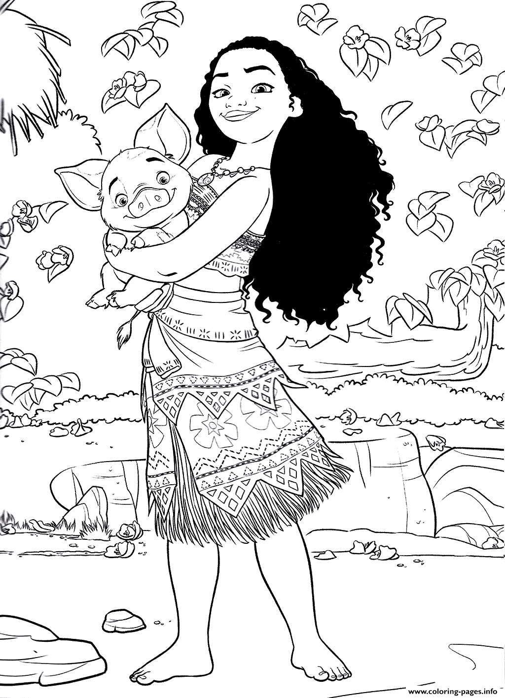 Princess Moana Disney Coloring Page Printable Princess Moana Disney Coloring Page Printable