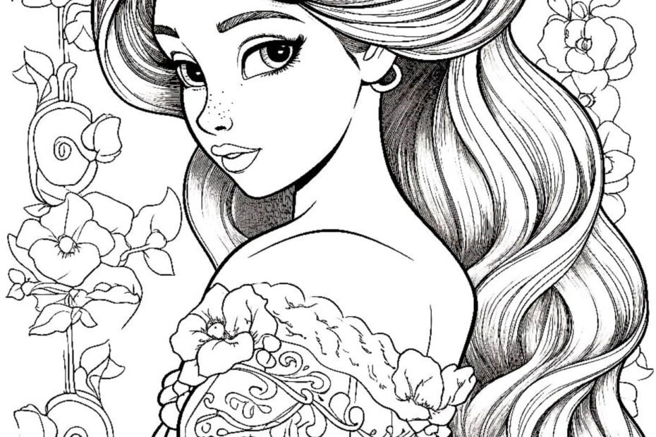 Princess Rapunzel Coloring Page Rapunzel Coloring Pages 58 OFF