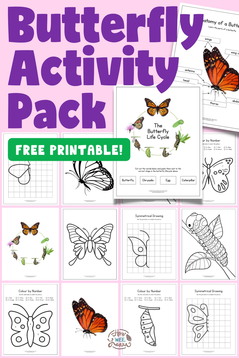 Printable Butterfly Worksheets How Wee Learn Printable Butterfly Worksheets How Wee Learn