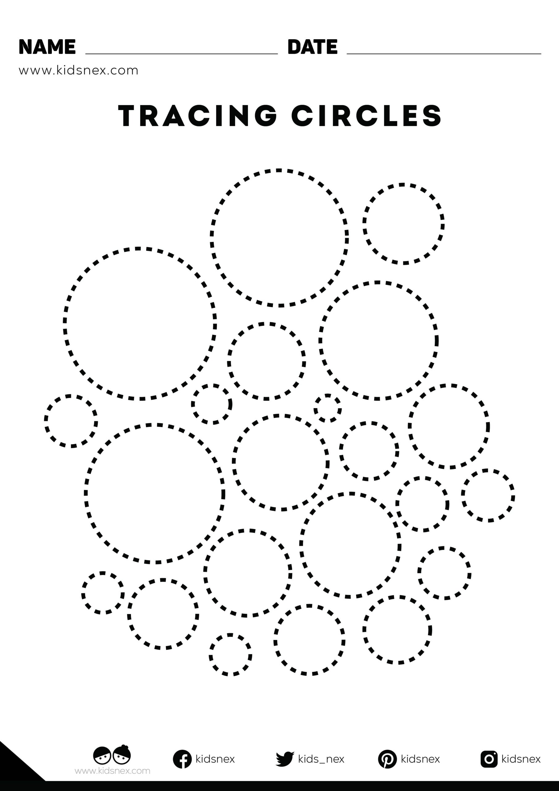 Printable Circle Tracing Worksheets Printable Circle Tracing Worksheets
