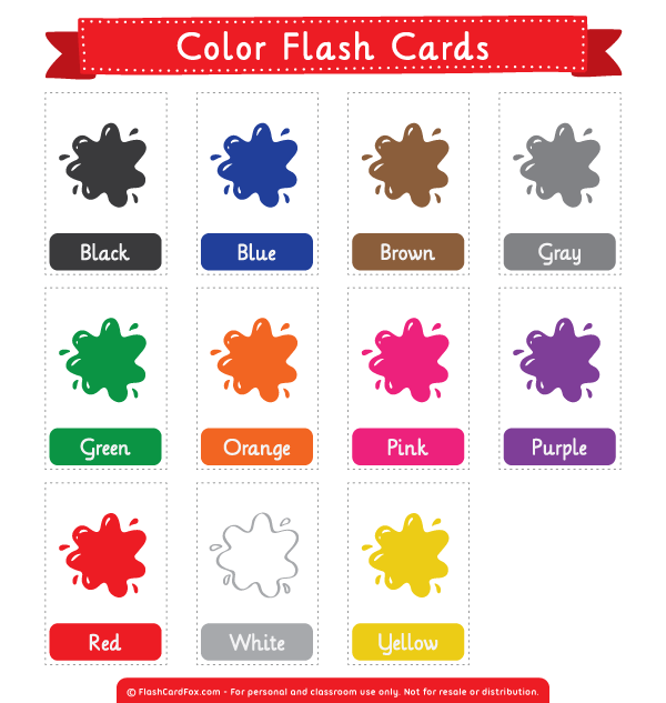 Printable Color Flash Cards Printable Color Flash Cards