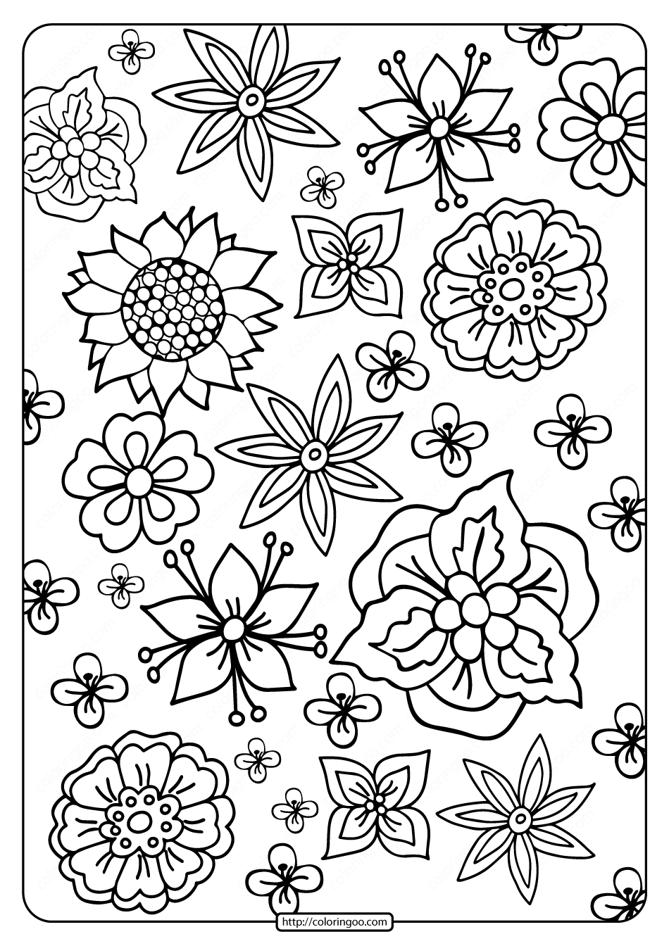 Printable Coloring Pages Flower Printable Coloring Pages Flower