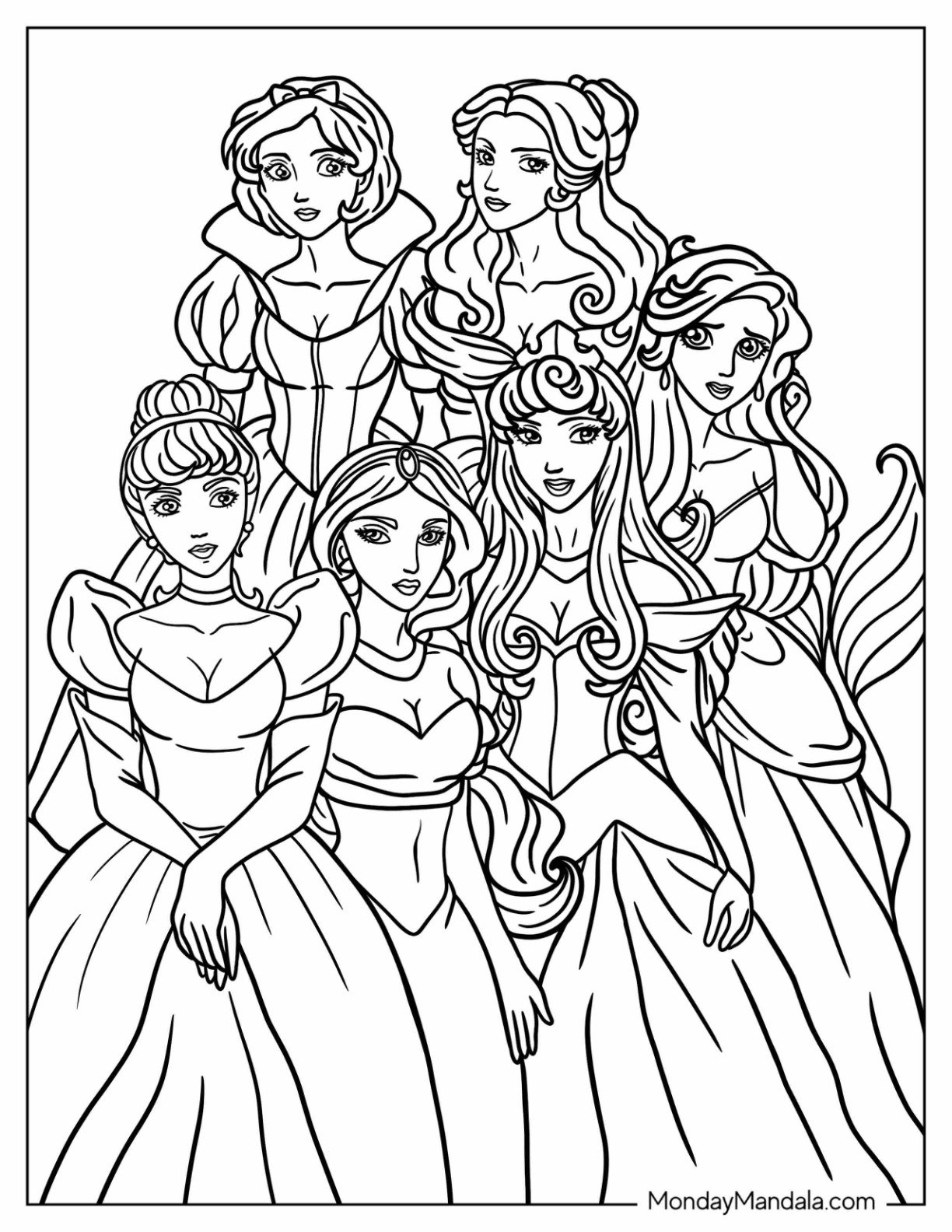 Disney Princesses Coloring Pages Moana Disney Princesses Coloring Pages Moana