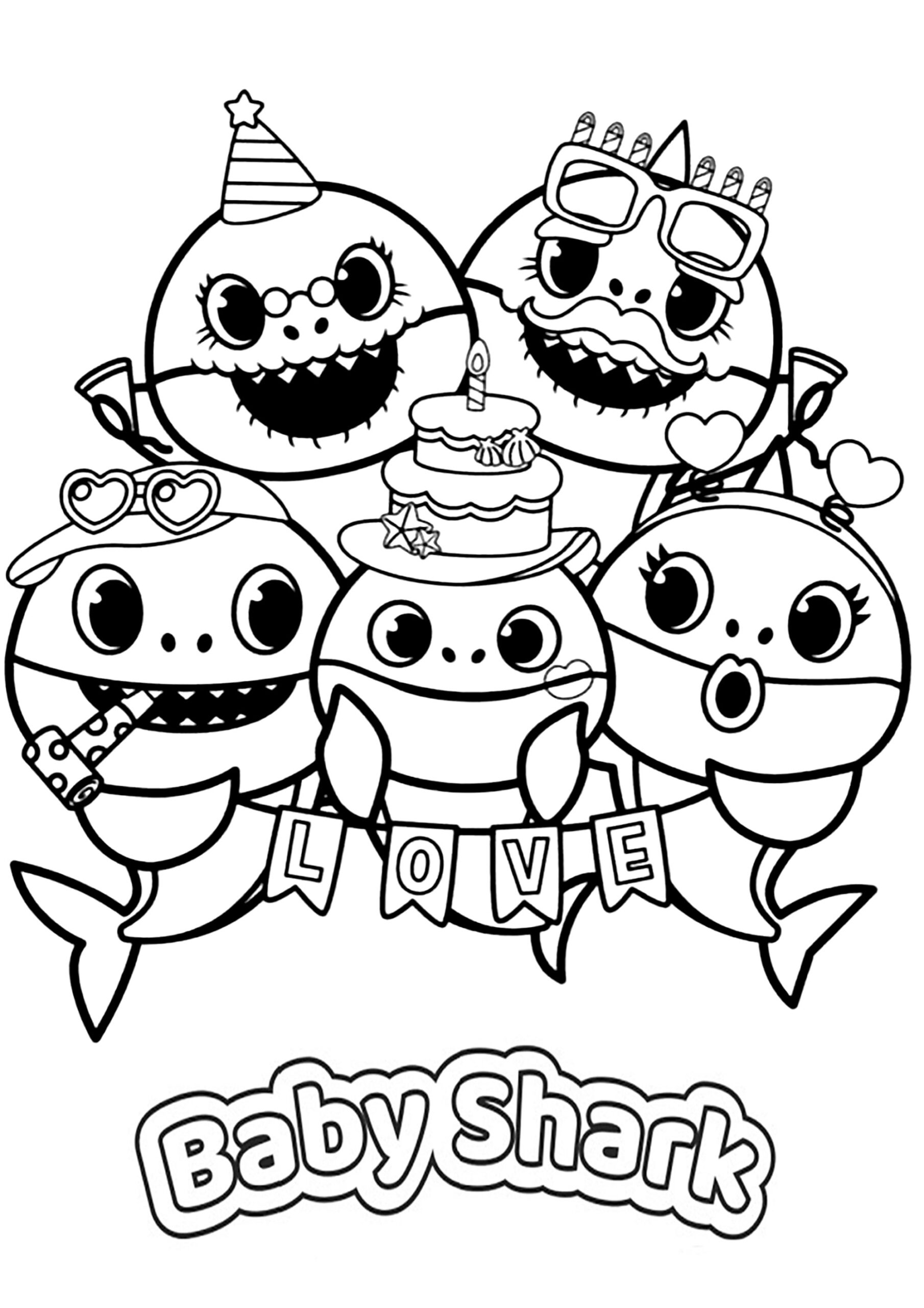 Printable Coloring Sheet Baby Shark Free Coloring Sheet Printables 