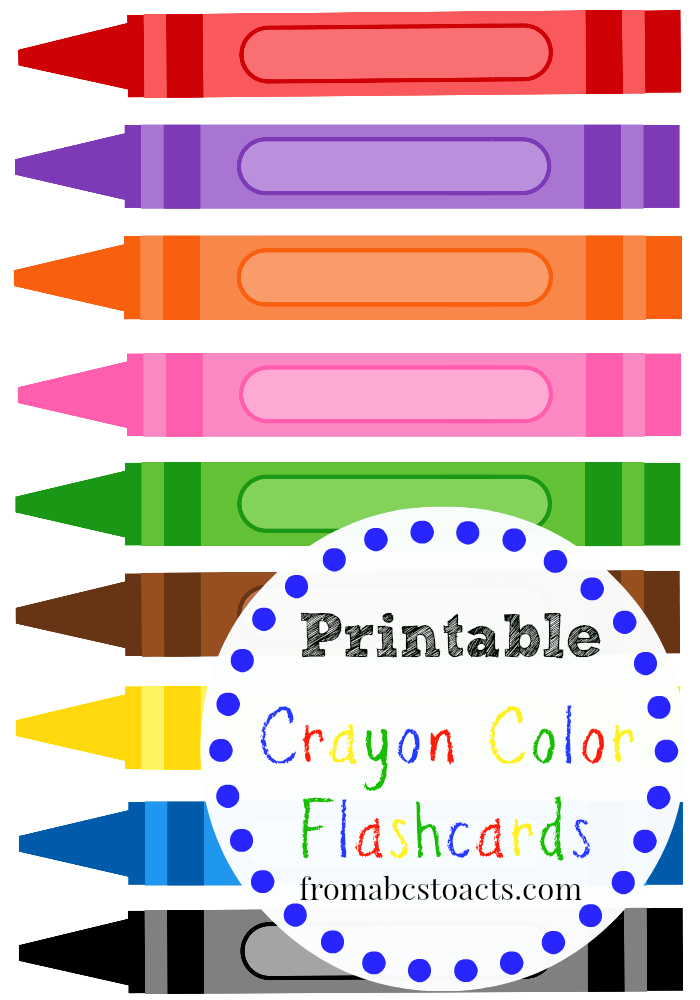 Printable Crayon Color Flashcards For Toddlers And Preschoolers Printable Crayon Color Flashcards For Toddlers And Preschoolers
