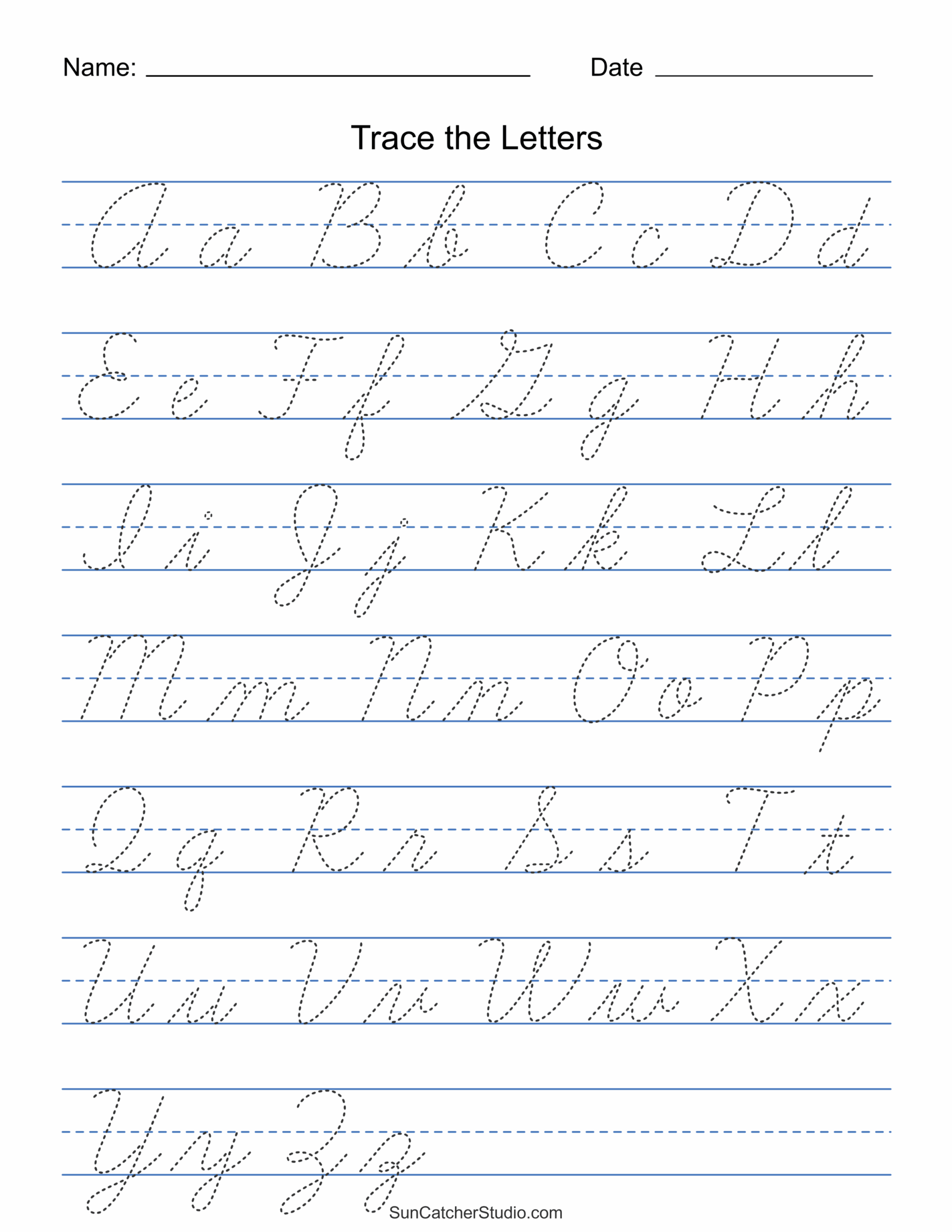 Printable Cursive Handwriting Worksheets Practice Letters DIY Printable Cursive Handwriting Worksheets Practice Letters DIY
