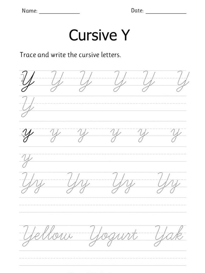 Printable Cursive Letter Y Writing Free Download And Print For You Printable Cursive Letter Y Writing Free Download And Print For You