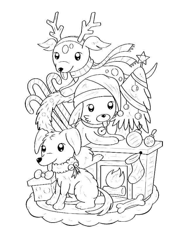Printable Cute Christmas Animals Coloring Page Download Print Or Printable Cute Christmas Animals Coloring Page Download Print Or