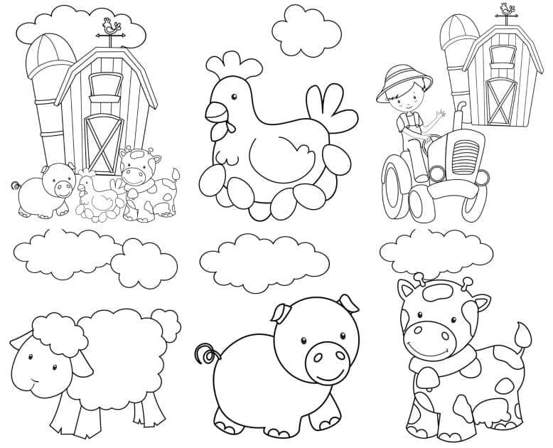 Printable Cute Farm Animals Coloring Page Download Print Or Color Printable Cute Farm Animals Coloring Page Download Print Or Color