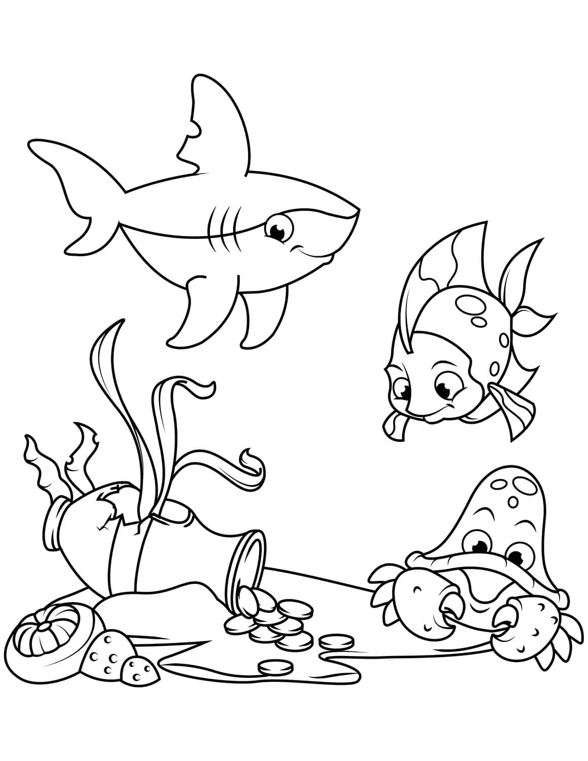 Printable Cute Ocean Creatures Coloring Page Download Print Or Color Printable Cute Ocean Creatures Coloring Page Download Print Or Color