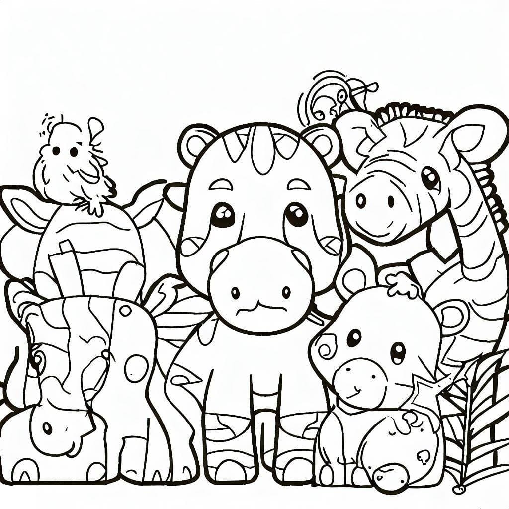Printable Cute Zoo Animals Coloring Page Download Print Or Color Printable Cute Zoo Animals Coloring Page Download Print Or Color