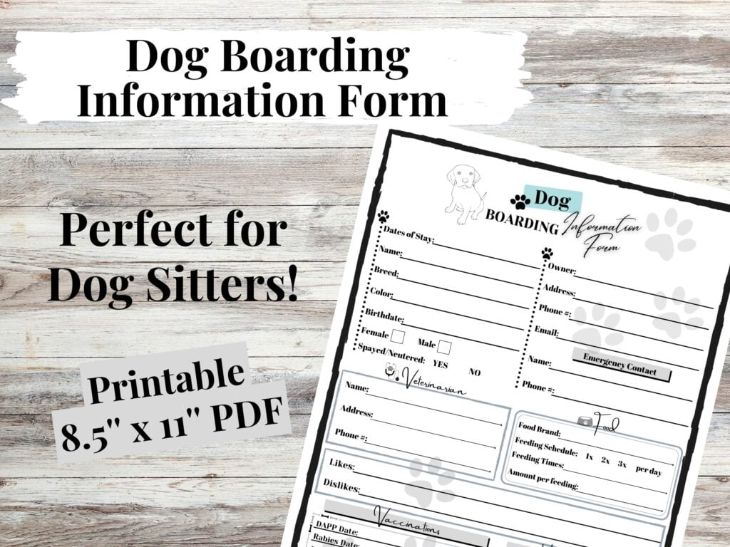 Printable Dog Boarding Forms Free Printable Templates Printable Dog Boarding Forms Free Printable Templates