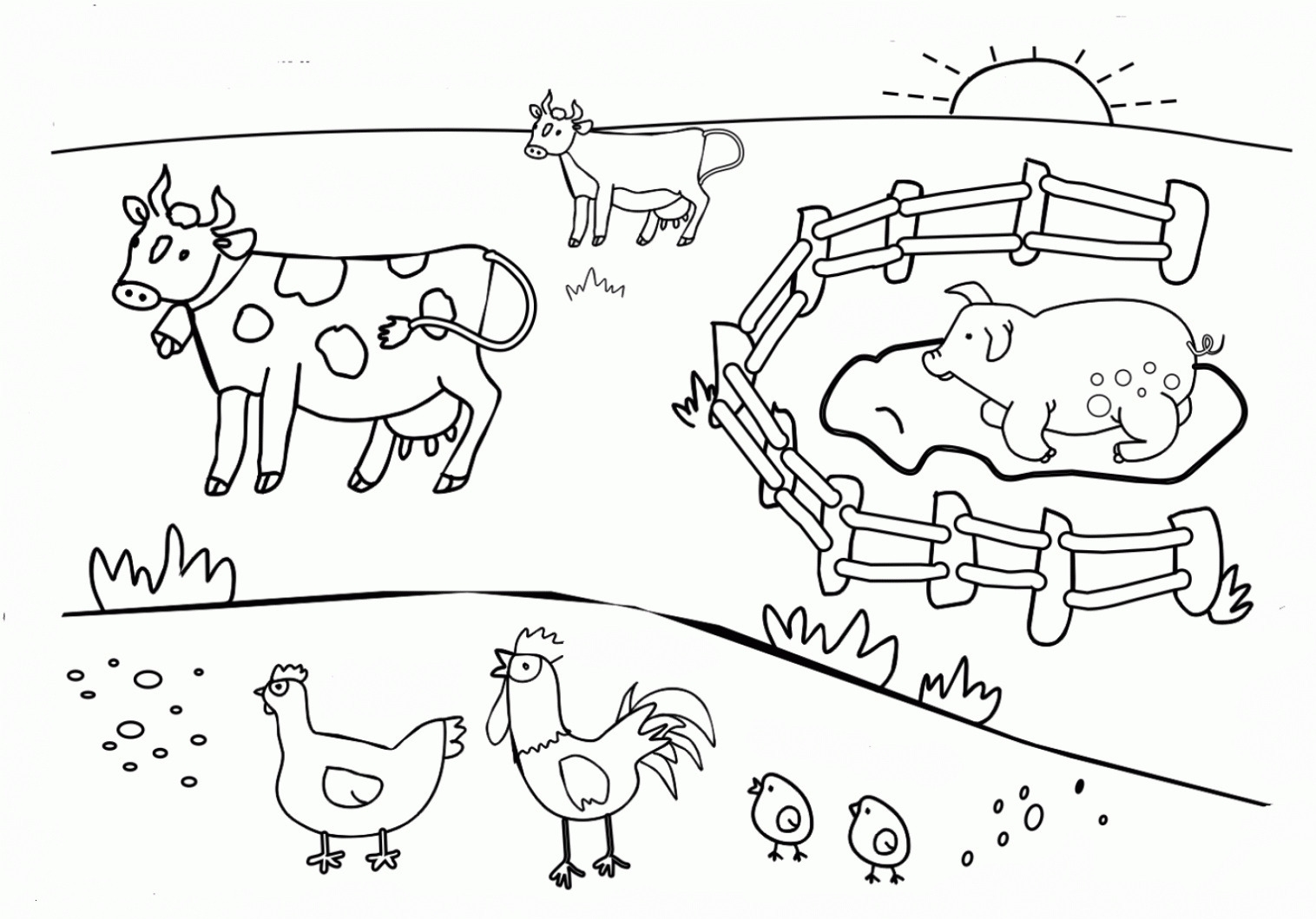 Printable Farm Animal Coloring Pages Printable Farm Animal Coloring Pages