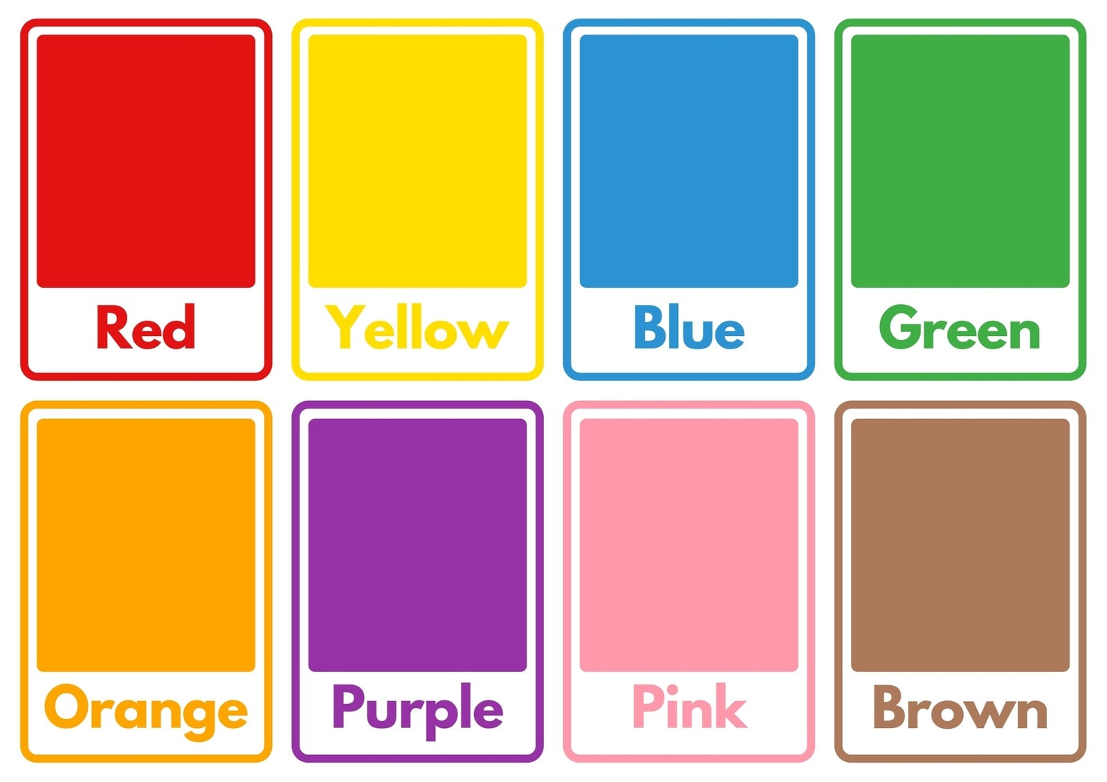 Printable Flashcards Colors Printable Flashcards Colors