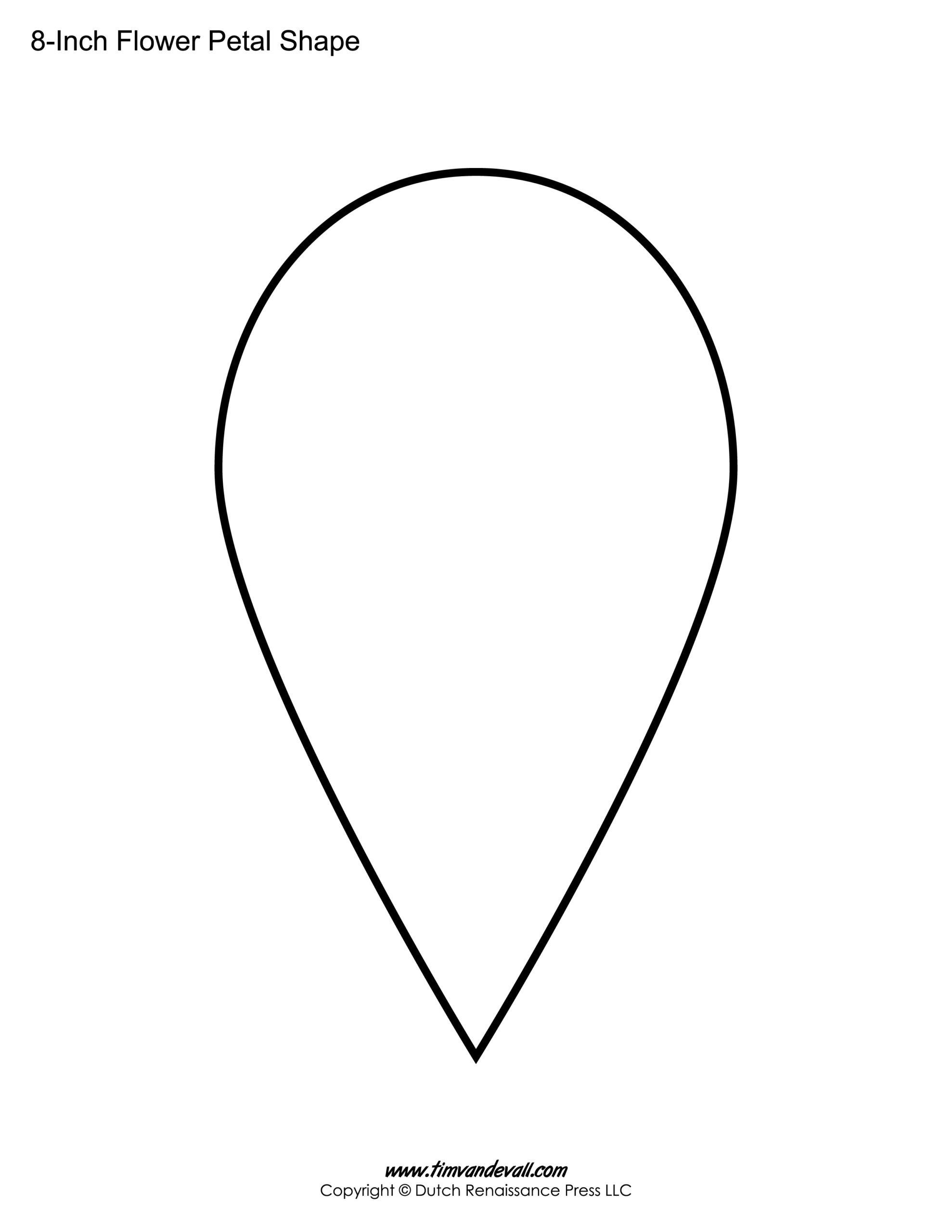 Printable Flower Petal Template Printable Flower Petal Template