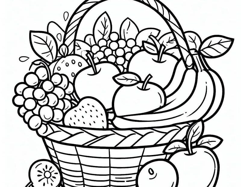 Printable Fruit Basket Coloring Page Download Print Or Color Online