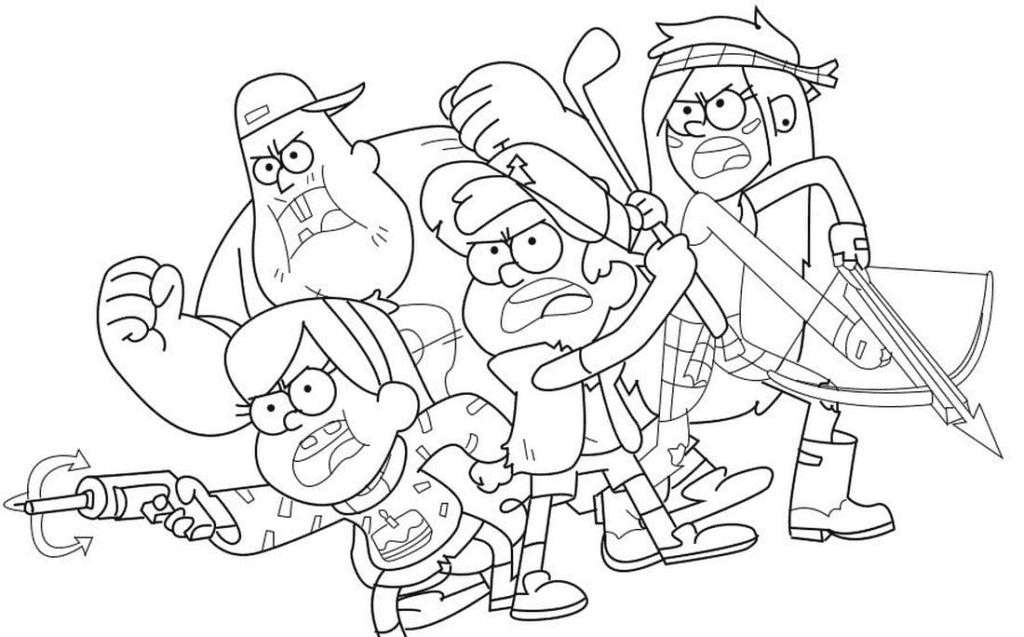 Printable Gravity Falls Characters Coloring Page Free Printable Printable Gravity Falls Characters Coloring Page Free Printable