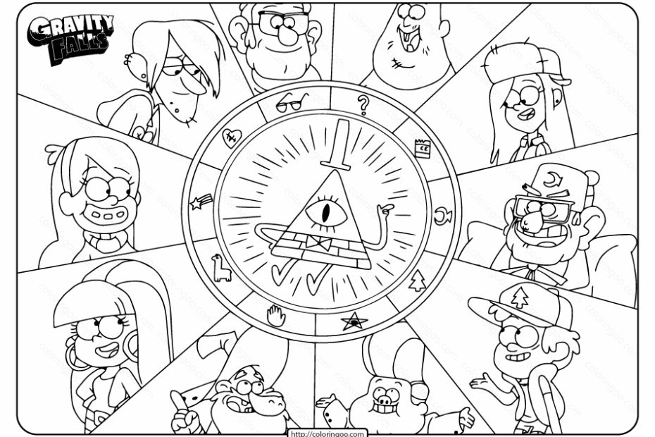 Printable Gravity Falls Characters Coloring Pages