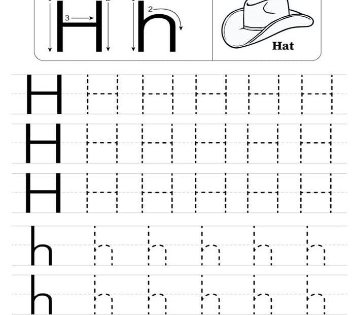 Printable H Letter Tracing Free Download And Print For You