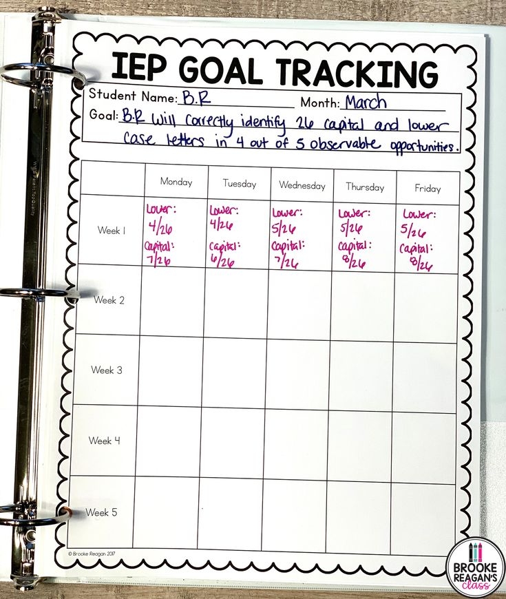 Printable Iep Goal Tracking Sheets Printable Calendars AT A GLANCE