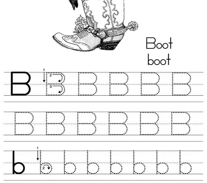 Printable Letter B Tracing Handwriting Free Download And Print For You
