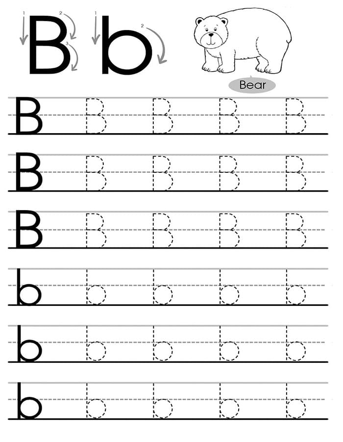 Printable Letter B Tracing Sheet Free Download And Print For You 