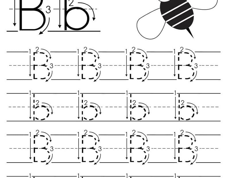 Printable Letter B Tracing Sheet Free Free Download And Print For You