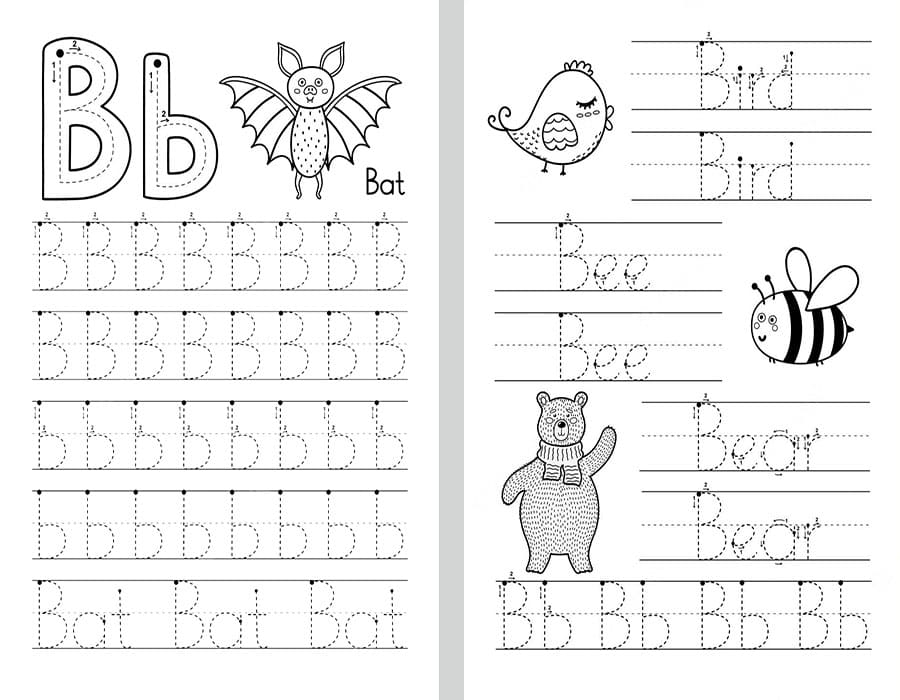 letter b tracing printable letter b tracing printable