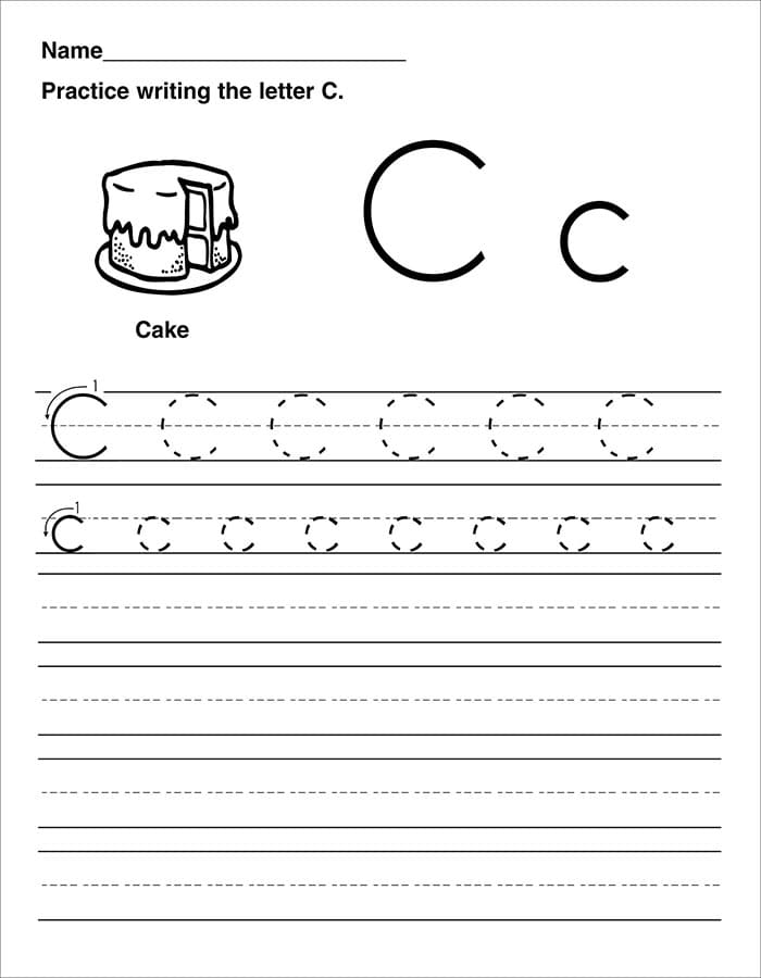 Printable Letter C Tracing Worksheets Free Download And Print For You Printable Letter C Tracing Worksheets Free Download And Print For You