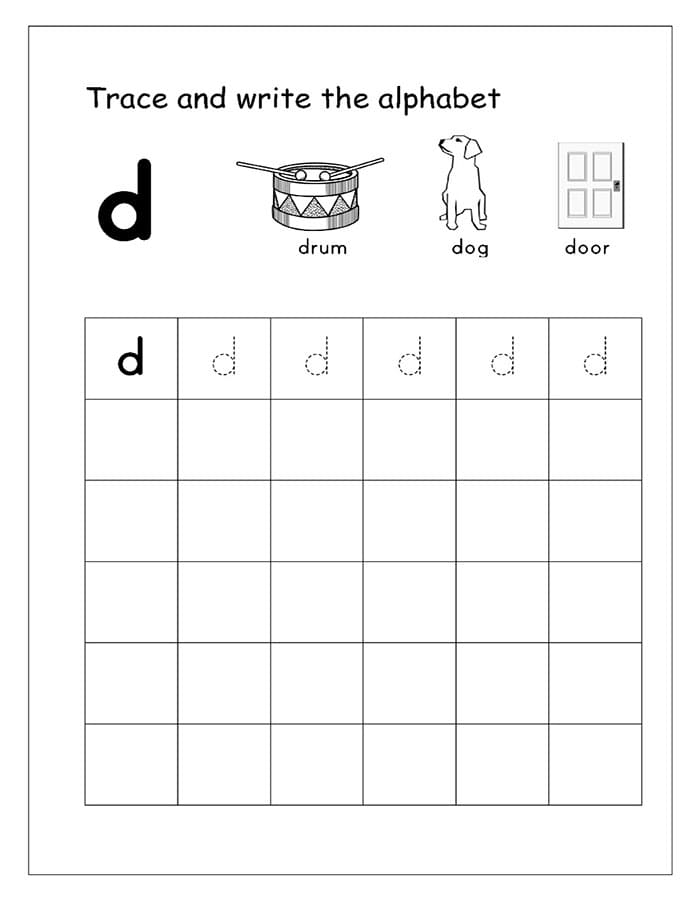 letter d tracing sheet letter d tracing sheet