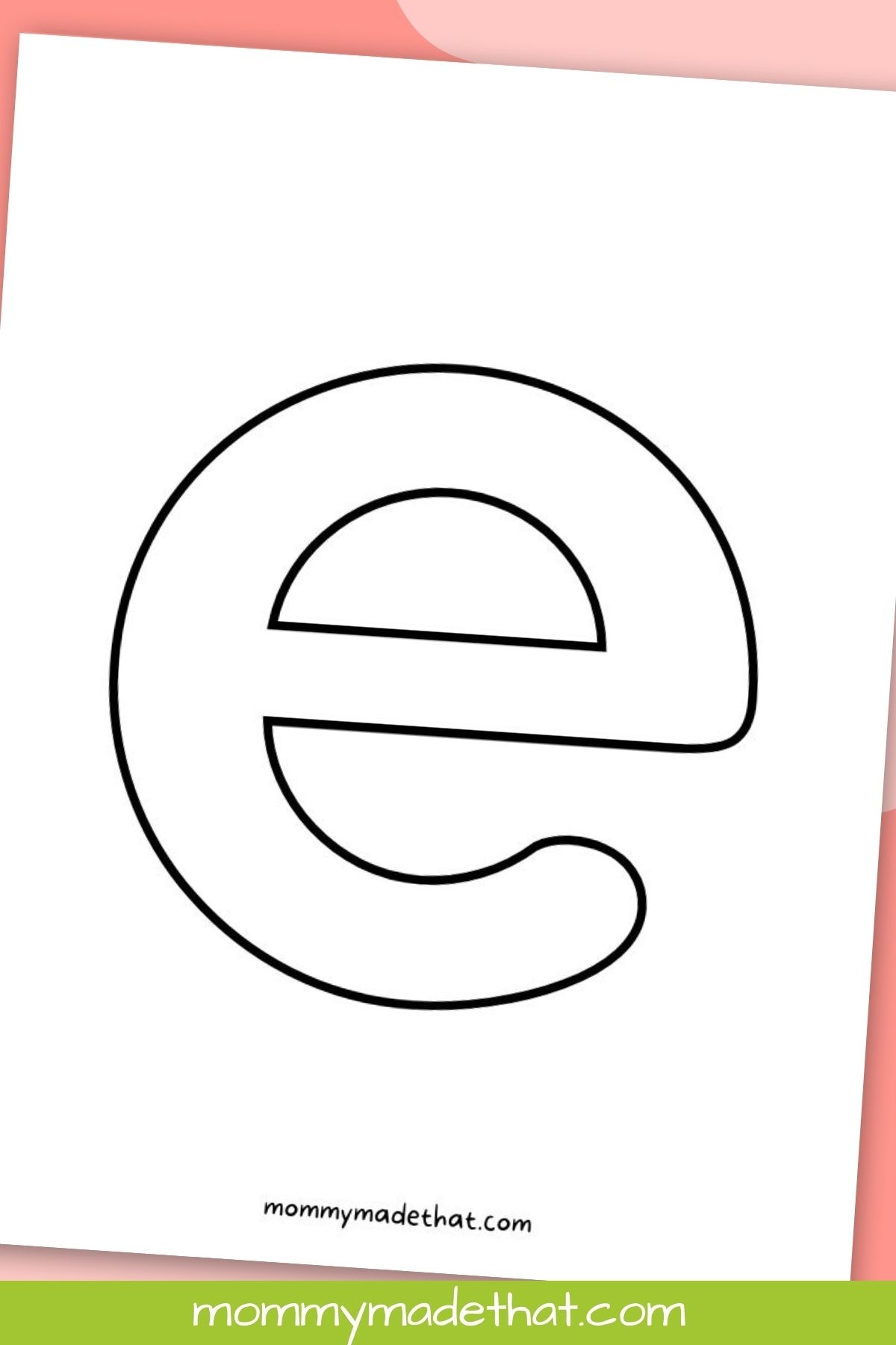 printable e letter