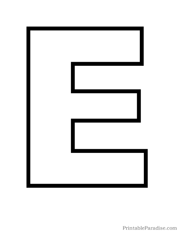 Printable Letter E Outline Print Bubble Letter E
