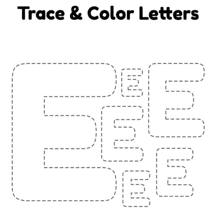 Printable Letter E Tracing Coloring Free Download And Print For You Printable Letter E Tracing Coloring Free Download And Print For You